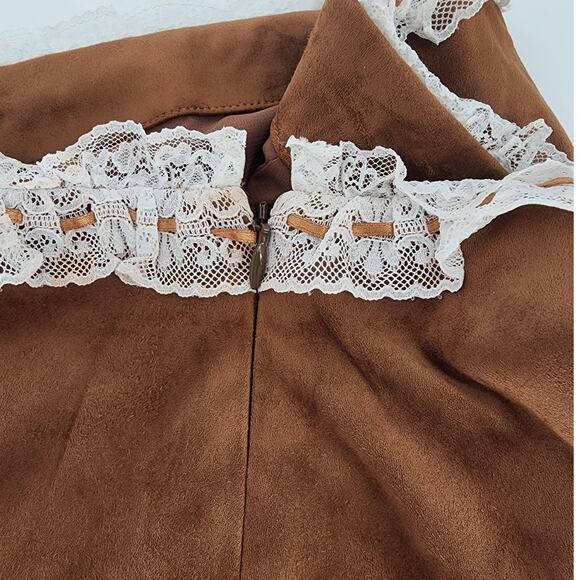 For Love & Lemons Hadley Faux Suede Prairie Set Women's Size Small - Picture 9 of 14